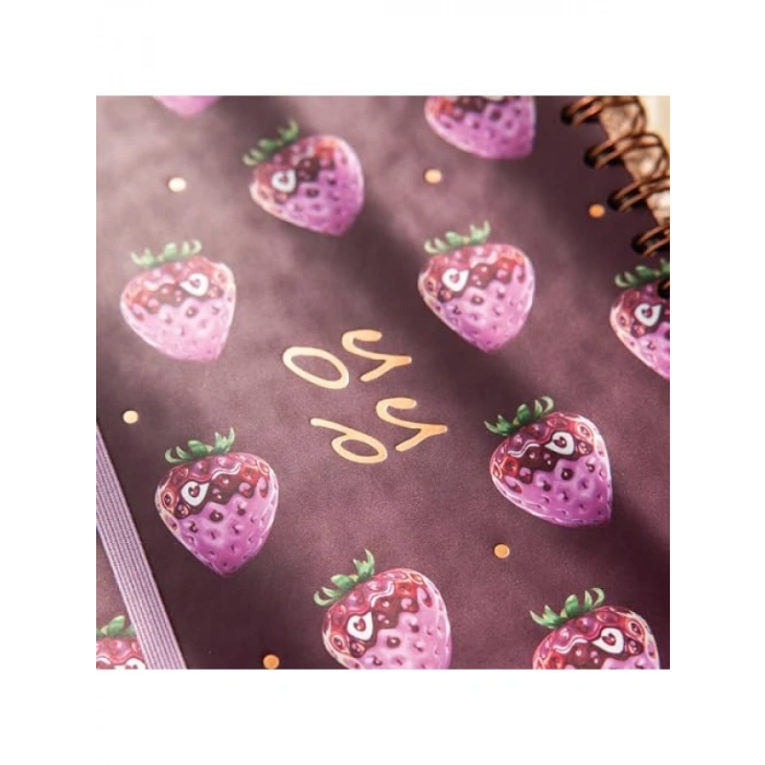 2026 A5 Spiralli Haftalık Ajanda - Motivasyon Sayfalı Çilek