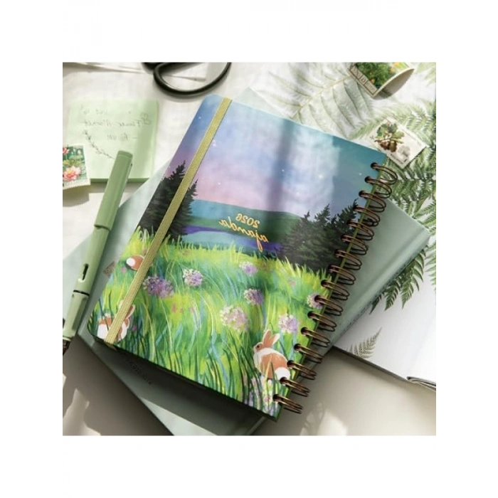 2026 A5 Spiralli Haftalık Ajanda - Motivasyon Sayfalı Manzara