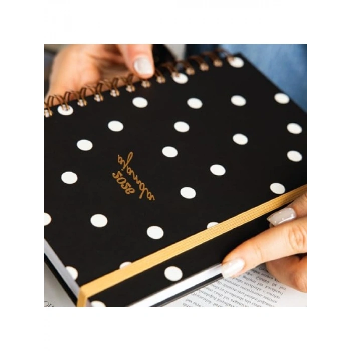 2026 A5 Spiralli Haftalık Ajanda - Puantiye Desen