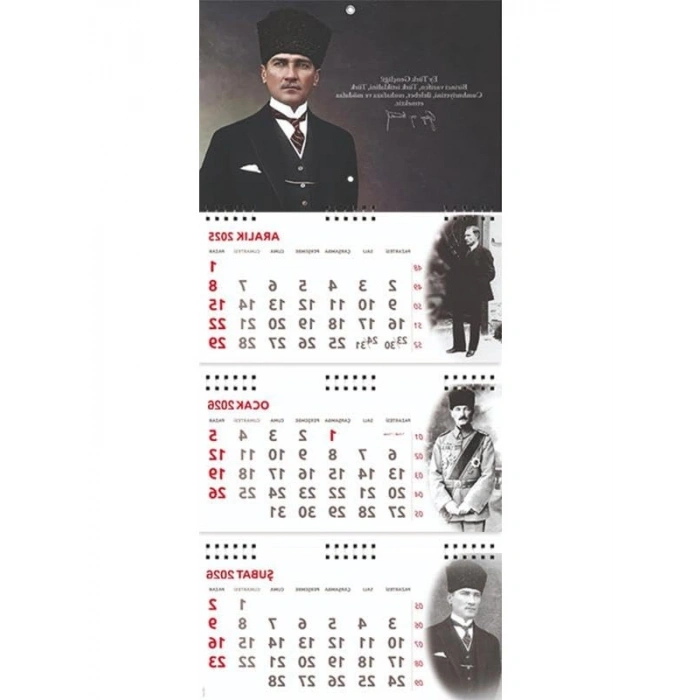 2026 Atatürk Temalı Duvar Takvimi, Gazi Tasarımı