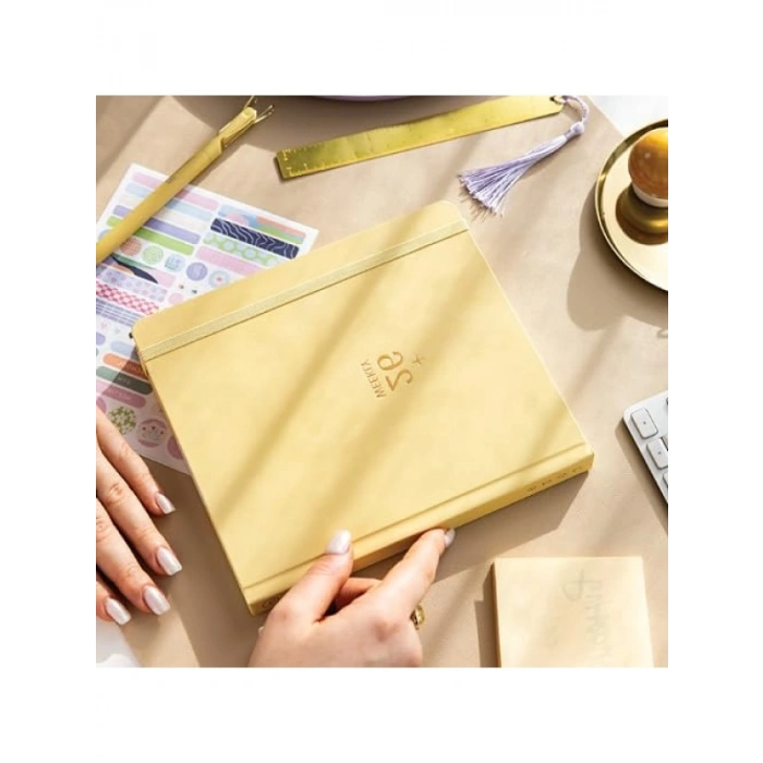 2026 Dikey Haftalık Ajanda 12 Aylık - Sarı