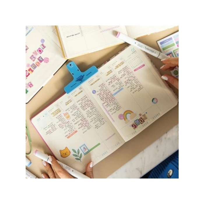 2026 Dikey Haftalık Ajanda - Bordo