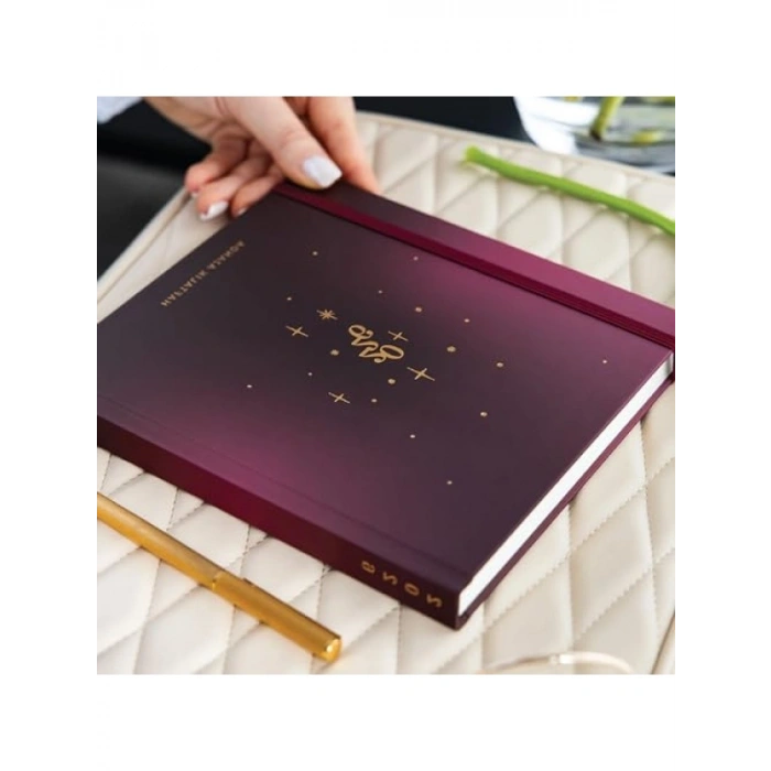 2026 Dikey Haftalık Ajanda - Bordo