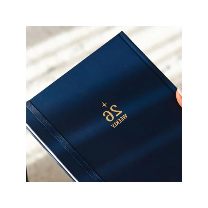 2026 Dikey Haftalık Ajanda - Sert Kapak 18x20 cm, Lacivert