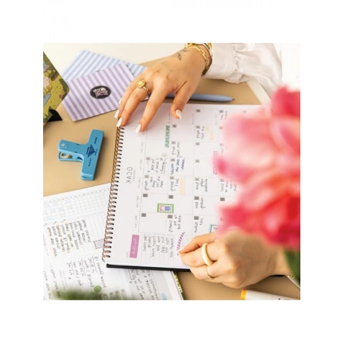 2026 Spiralli Masaüstü Planlayıcı - 24x34 cm, Siyah