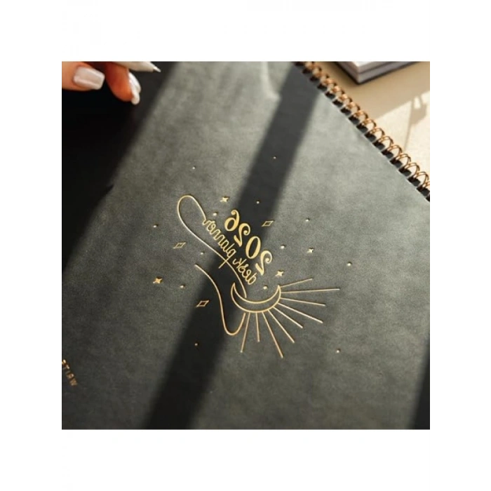 2026 Spiralli Masaüstü Planlayıcı - 24x34 cm, Siyah