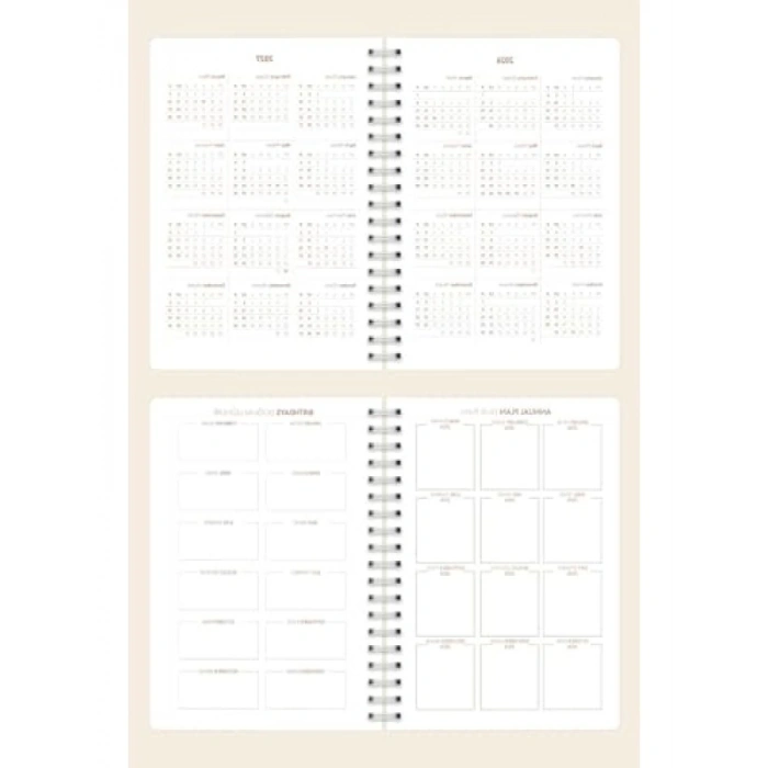 2026 Yılı Haftalık Spiralli Ajanda A5 - 12 Aylık Planlama