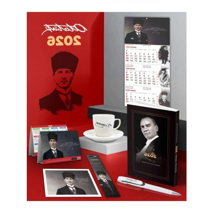 2026 Yılına Özel Atatürk Temalı Ajanda ve Takvim Seti