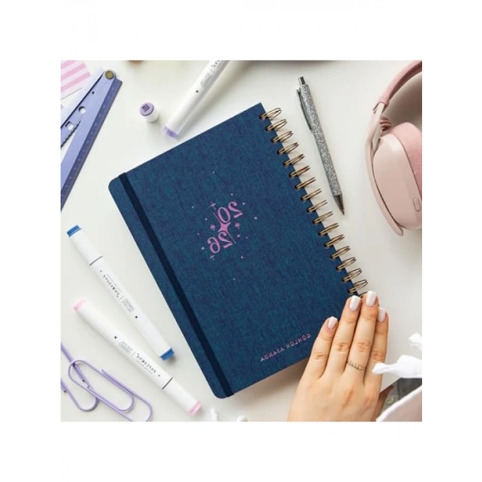 2026 Yılına Özel Çift Renkli Spiralli Günlük Ajanda