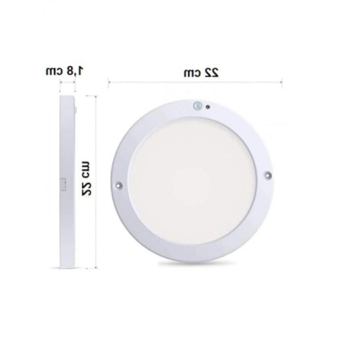 20W Gece-Gündüz Sensörlü Sıva Üstü Tavan Armatürü, 2050 Lm