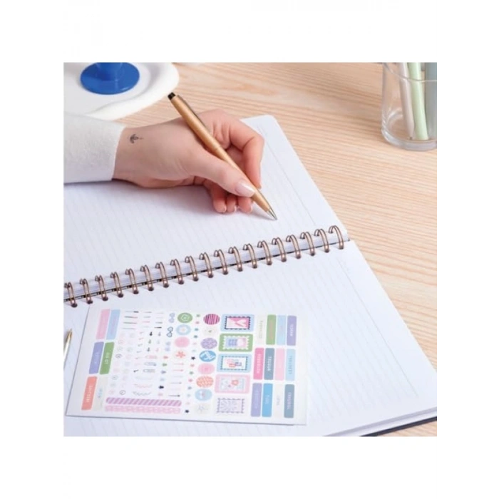 20x28 cm Spiralli Sert Kapak Lastikli Not Defteri