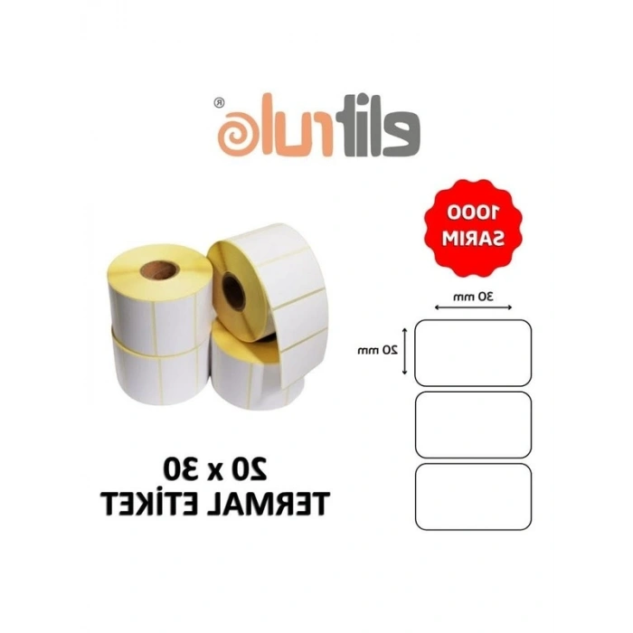 20x30 cm Termal Barkod Etiketi, 1000 Adet, Pratik Kullanım için