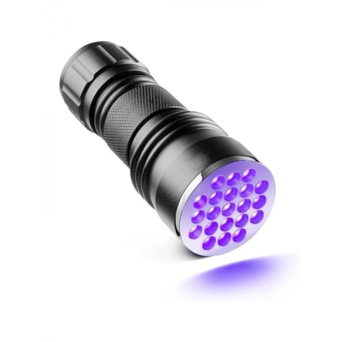 21 LED 395nm UV El Feneri - Siyah