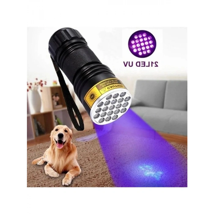 21 LED 395nm UV El Feneri - Siyah