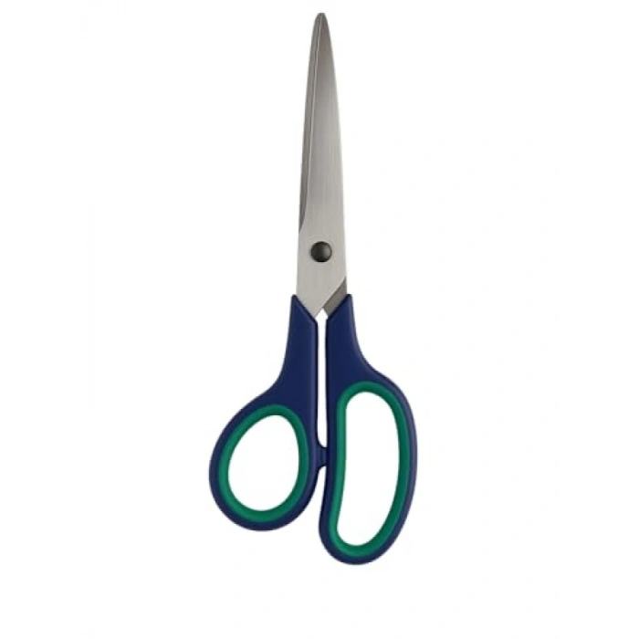 21.5 cm Paslanmaz Çelik Ofis Makası, Ergonomik Kauçuk Sap