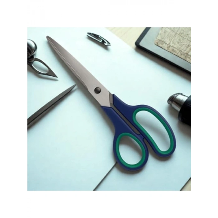 21.5 cm Paslanmaz Çelik Ofis Makası - Ergonomik Tasarım