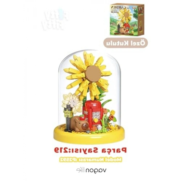 219 Parça Kapibara Figürlü Ay Çiçeği Modeli Yapım Seti