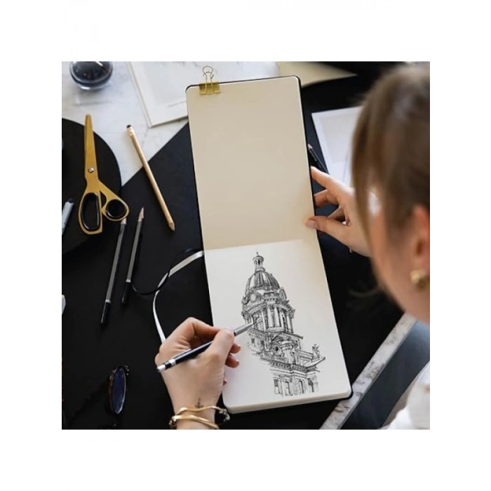 21x15 cm Sert Kapak Eskiz Defteri - 80 Yaprak, Bordo