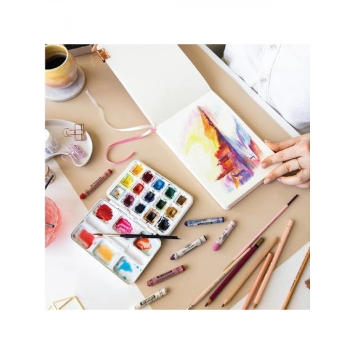 21x15 cm Sert Kapak Eskiz Defteri - 80 Yaprak, Bordo