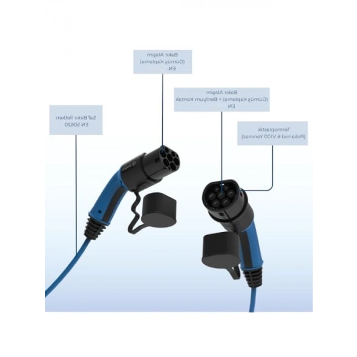 22 kW AC Elektrikli Araç Şarj Kablosu - 5 Metre