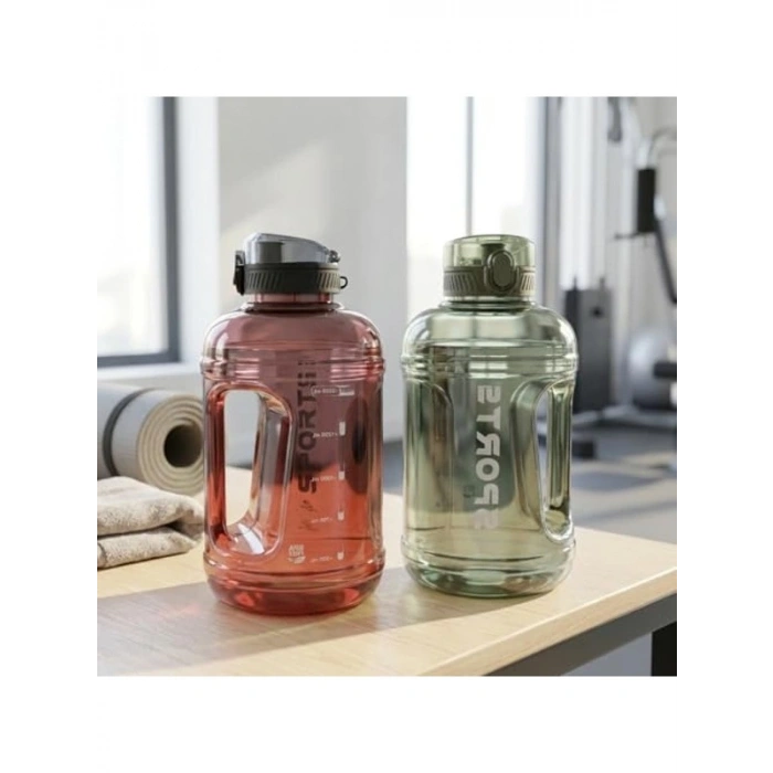 2.2 Litre Motivasyonel Su Şişesi, Sızdırmaz ve Ölçekli Tasarım