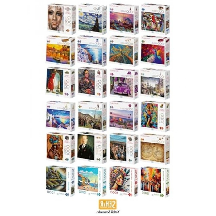 2,2 mm Kalınlıkta 1000 Parça Eski Dünya Haritası Puzzle