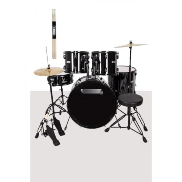 22 Yetişkin Akustik Bateri Davul Seti - 5 Parça Profesyonel