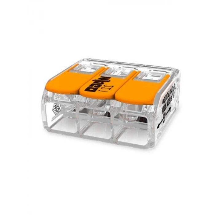 221-413 Bağlantı Terminali, 10 Adet, 0,2-4 mm², Şeffaf Yapı