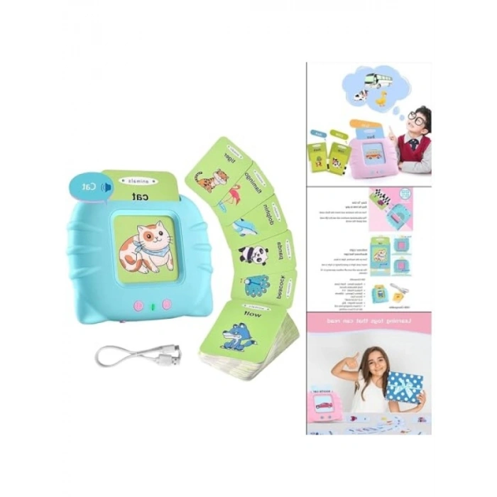 224 Adet Sesli Konuşan İngilizce Eğitim Kartı - Pembe