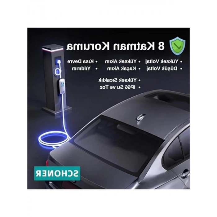 22KW Taşınabilir Elektrikli Araç Şarj İstasyonu, 5 Metre Tip2 Kablolu