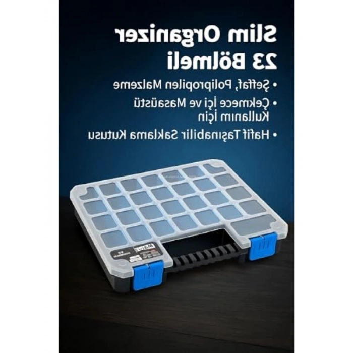 23 Bölmeli Şeffaf Organizer Kutu - Polipropilen Malzeme