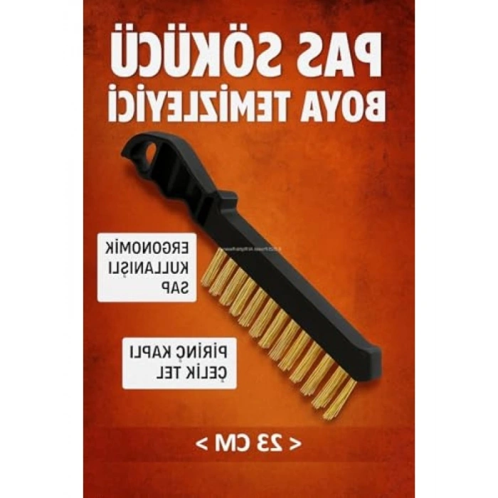 23 cm Pirinç Kaplı Çelik Tel Fırça - Pas Sökücü