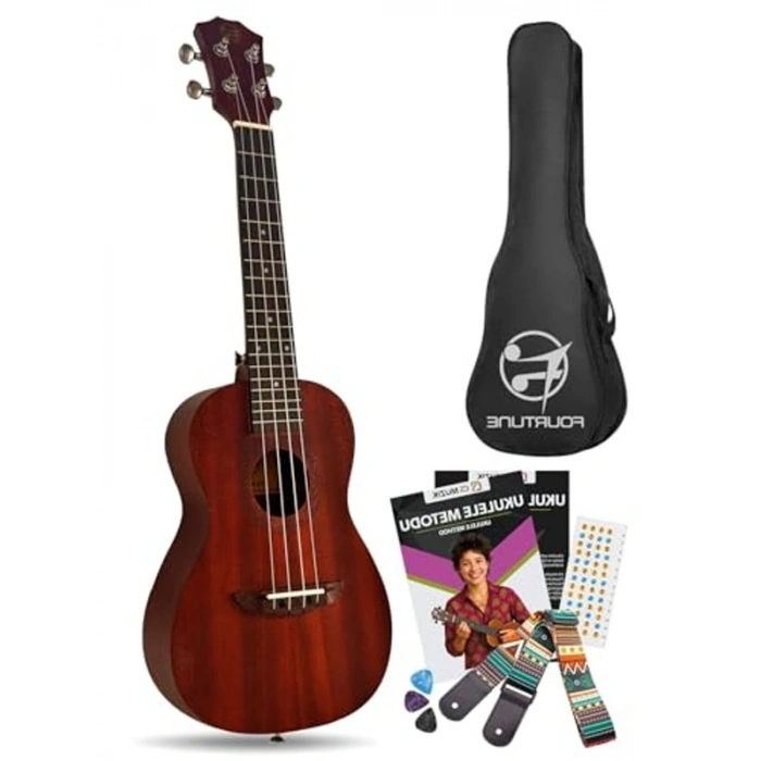 23 İnç Maun Ukulele, Hakiki Ahşap, Konser Performansları İçin Tasarlandı