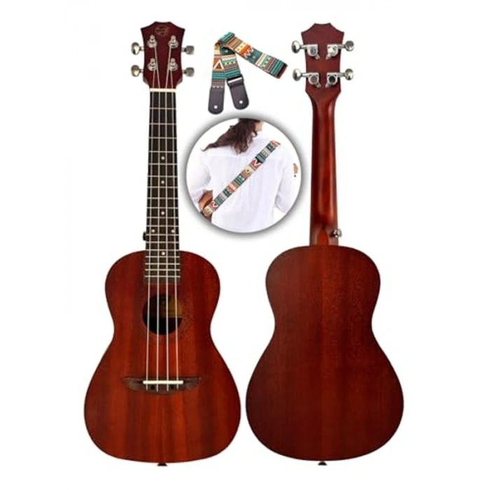 23 İnç Maun Ukulele, Hakiki Ahşap, Konser Performansları İçin Tasarlandı