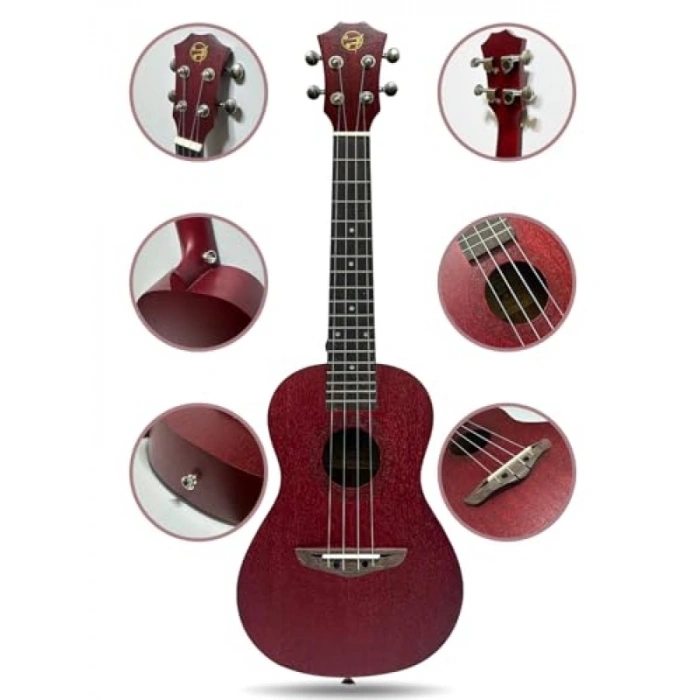 23 Konser Ukulele - Kırmızı Maun Ağaç