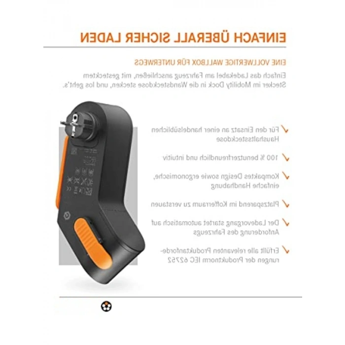 2.3 kW, 10A AC Ev Tipi Elektrikli Araç Şarj Adaptörü