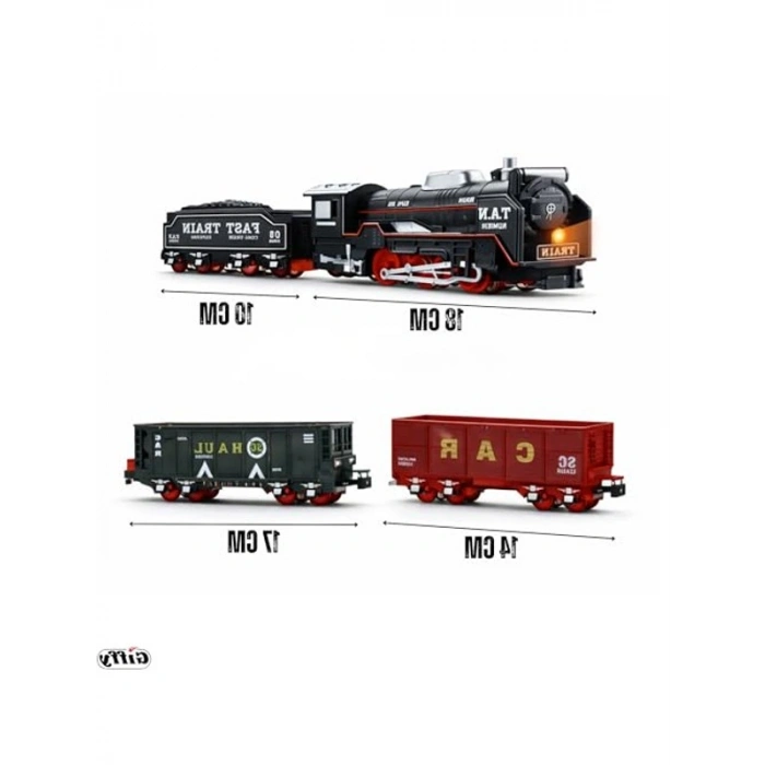 23 Parça Işıklı Klasik Tren Seti, 105 cm Uzunluğunda