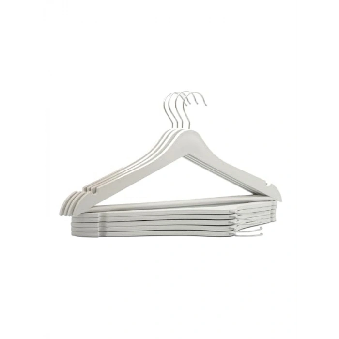 24 Adet Ahşap Görünümlü Plastik Kıyafet Askısı