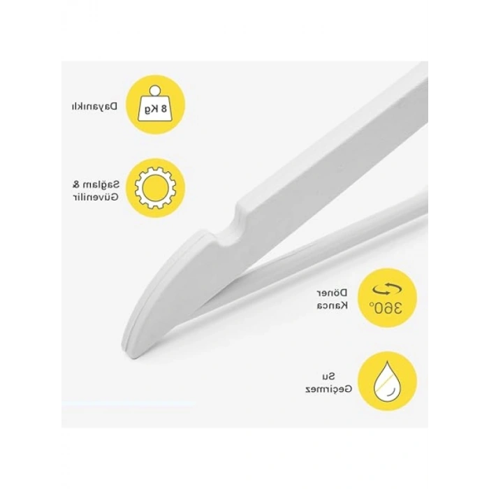 24 Adet Ahşap Görünümlü Plastik Kıyafet Askısı