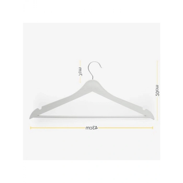 24 Adet Ahşap Görünümlü Plastik Kıyafet Askısı