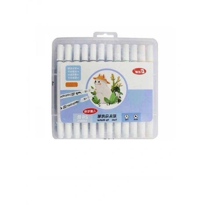 24 Adet Renkli Slim Marker Kalem Seti