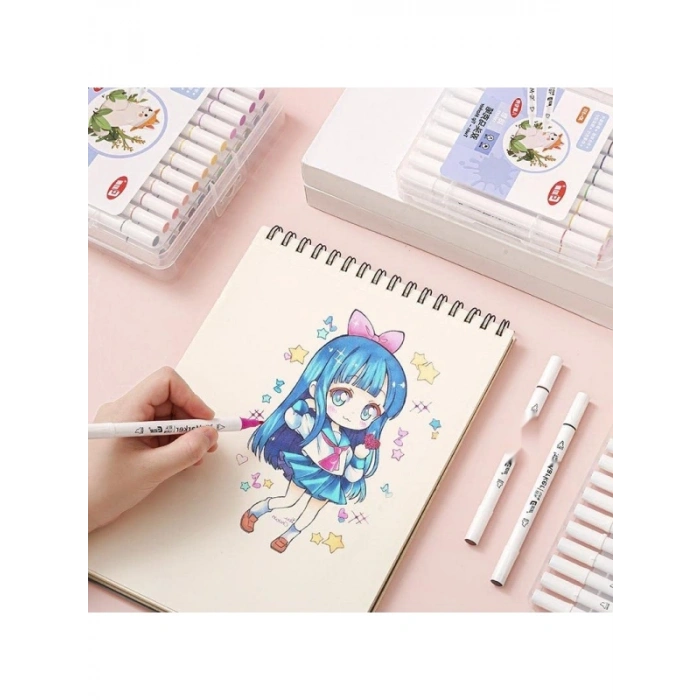 24 Adet Renkli Slim Marker Kalem Seti