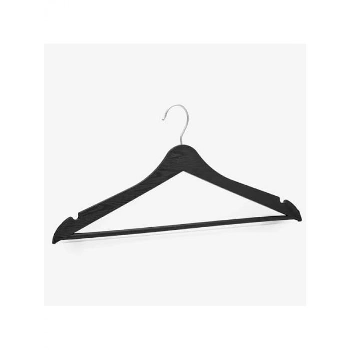 24 Adet Siyah Ahşap Görünümlü Plastik Kıyafet Askısı