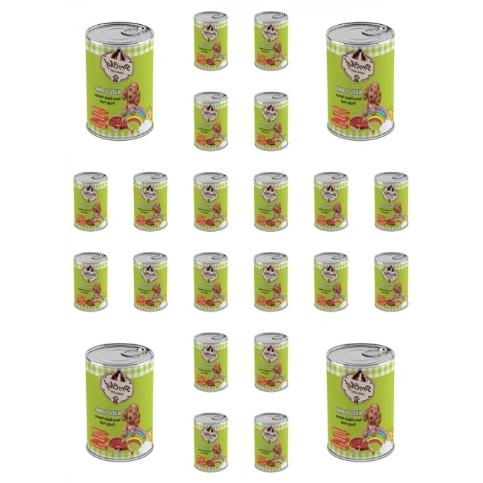 24 Adet Yavru Kuzu Etli Köpek Konserve Maması, 415 Gr Paket