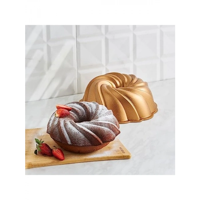 24 cm Döküm Kek Kalıbı, Gold Renk
