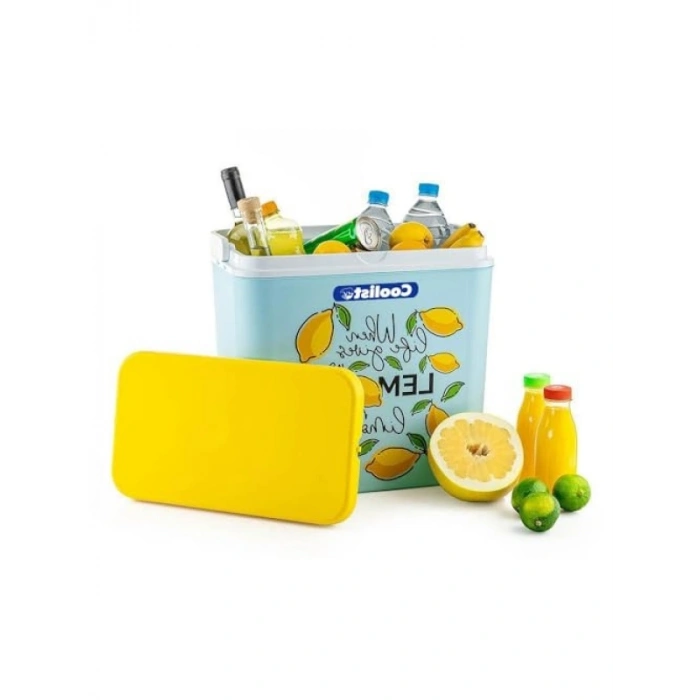 24 Litre Kapasiteli Limon Desenli Buzluk, 2 Adet Buz Kaseti ile