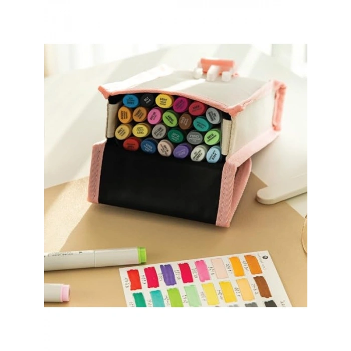 24lü Alkol Bazlı Kalem Seti, Çift Uçlu, Hızlı Kuruma