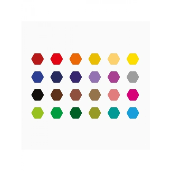 24lü Kuru Boya Kalemi Seti, Kalın Uç