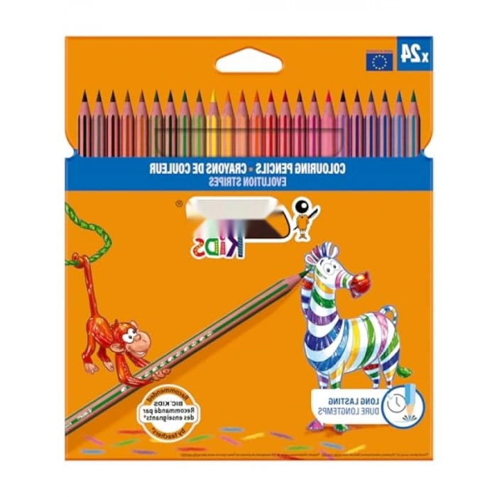 24lü Kuru Boya Kalemi Seti, Kıymık Oluşturmaz, Çiğnemeye Dayanıklı