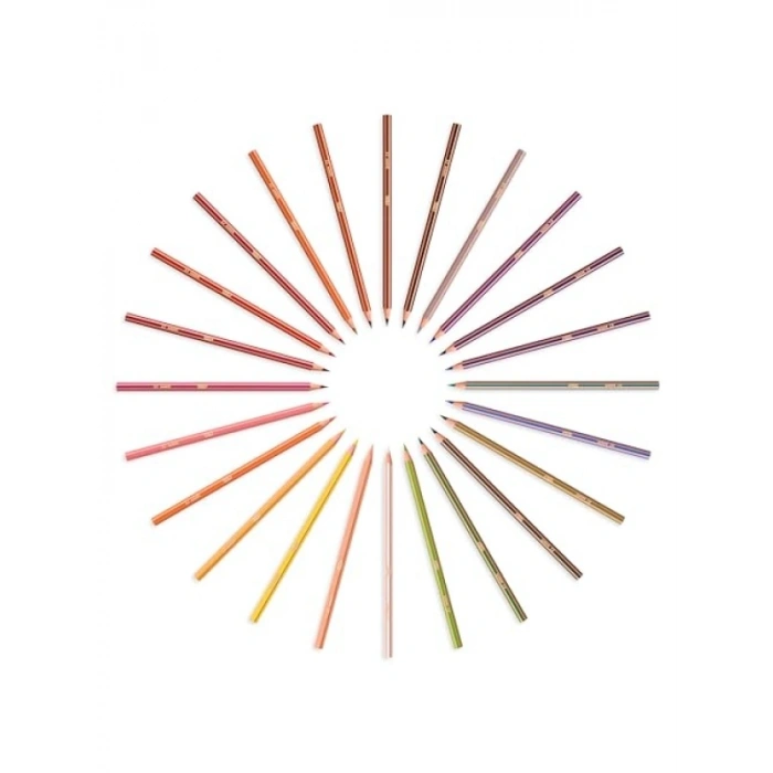 24lü Kuru Boya Kalemi Seti, Kıymık Oluşturmaz, Çiğnemeye Dayanıklı